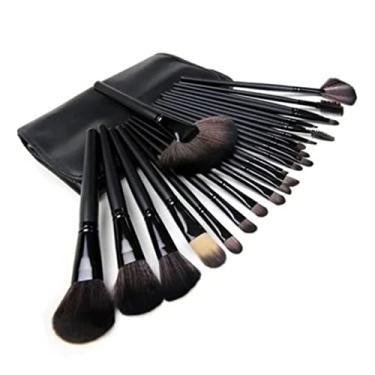 Imagem de Semme Kit de Pincéis de Maquiagem 24 Unidades, Preto, Macio, Adequado para a Pele, Conjunto de Pincéis Cosméticos Delicados Com Bolsa para Maquiadores Profissionais, Entusiastas