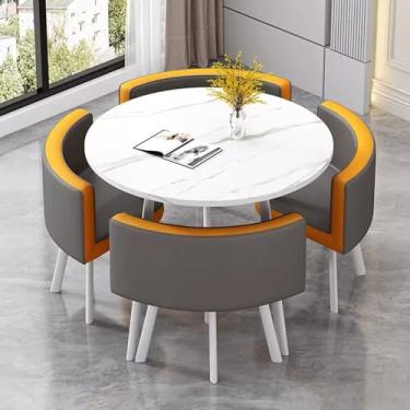 Imagem de Conjunto de mesa redonda e cadeira de clube de recepção de escritório, mesa de negociação e cadeira, mesas redondas de sala de conferência mesa de café, conjunto de mesa de jantar (cor: 11, tamanho