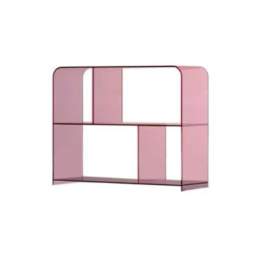 Imagem de VHDY85KA Organizador de vinil para armazenamento de discos de acrílico transparente suporte de mesa lateral para sofá de revista (rosa)