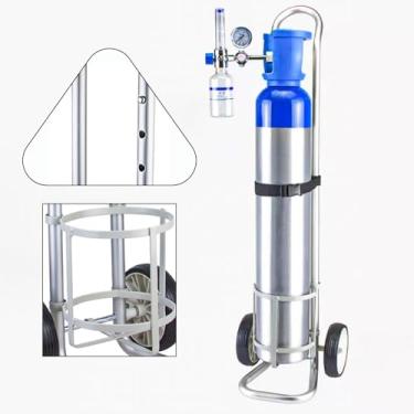 Imagem de Suporte de tanque de oxigênio ajustável e recipiente com moldura fixa, organizador de tanque de propano de 2 rodas, carrinho de garrafa de nitrogênio para transporte fácil do cilindro (diâmetro 16,8