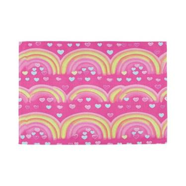 Imagem de Burbuja Jogo americano conjunto de 6, tapetes de mesa antiderrapantes laváveis para dia dos namorados, resistentes ao calor, para cozinha, mesa de jantar, ambientes internos e externos