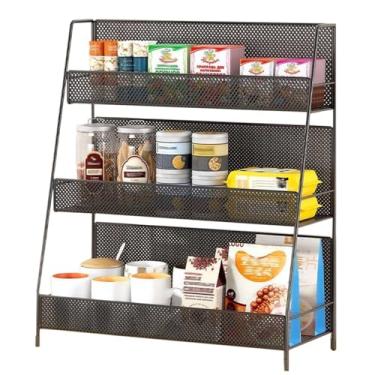 Imagem de 2 3 4 níveis Snack Batata Chip Display Rack para bancada, organizador de bebidas suporte/prateleira para escritório em casa caixa mesa supermercado, balcão suporte de armazenamento de fio de alimentos