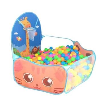 Imagem de Piscina De Bolinhas Portátil E Dobrável De 120cm Com Aro De Basquete, 