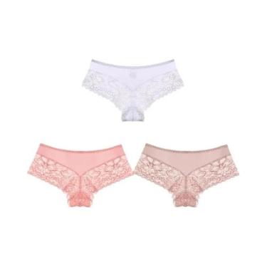 Imagem de Conjunto De Calcinhas Sexy De Renda Para Mulheres 3PCS Lingerie Confor