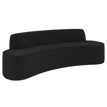 Imagem de Sofá 4 Lugares para Sala de Estar Living 230cm Koane D06 Veludo Preto - Mpozenato