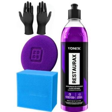 Imagem de Restaurax Restaurador Plásticos Automotivo Kit Vonixx + Luva