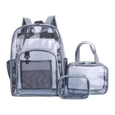 Imagem de Mochila de PVC transparente à prova d'água para laptop de 15,6 polegad