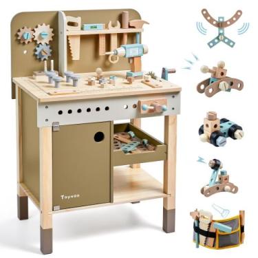 Imagem de Conjunto de ferramentas: bancada de trabalho de madeira de brinquedo c