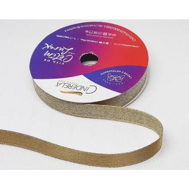 Imagem de Rolo Fita De Cetim Lurex Brilho Glitter 10 Metros N2 10mm Laços Decora