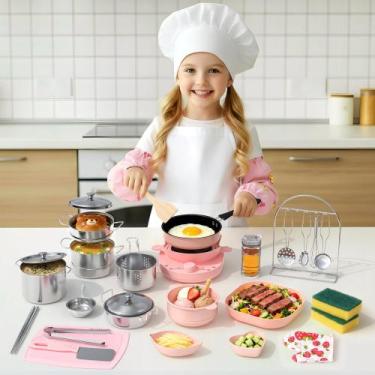 Imagem de Conjunto de Cozinha Infantil Gotoofun 35 Peças Mini Cozinha Real 110V