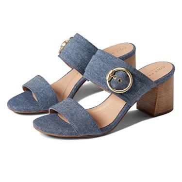 Imagem de Cole Haan Alina City Mule Sandal 65 mm Dark Chambray/Brushed Gold Highwelt/Light Natural Stack/Outsole 9 B (M)