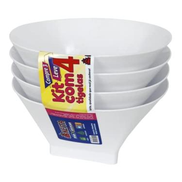 Imagem de Kit 4 Tigela Pote Plástico Cumbuca Petiscos Sobremesa 500ml