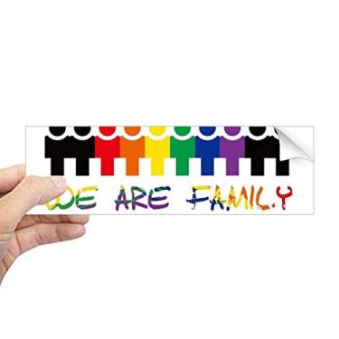 Imagem de DIYthinker LGBT Adesivo retangular para para-choque com bandeira de arco-íris We are Family