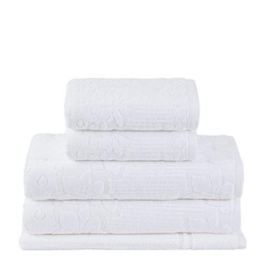 Imagem de Buddemeyer-Jogo de Toalhas LOLLIPOP CEMB.PE,100% Algodão, Branco, 2 toalhas banho 90x150 cm, 2 toalhas rosto 48x80 cm, 1 piso 48x70 cm