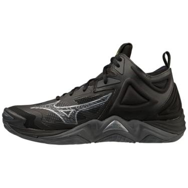 Imagem de Mizuno Tênis de vôlei unissex Wave Momentum 3 Mid, Preto, cinza, 10 Wide Women/8.5 Narrow Men