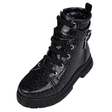 Imagem de Bota Infantil Menina Coturno Glitter Furta-cor Coração Pampili