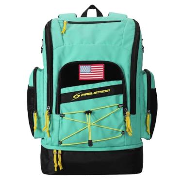 Imagem de Maelstrom Mochila de natação, bolsa de natação de 35 L com compartimento separado para sapatos, bolsa de natação para praia, mochila de ginástica esportiva de atleta para homens e mulheres - azul aqua