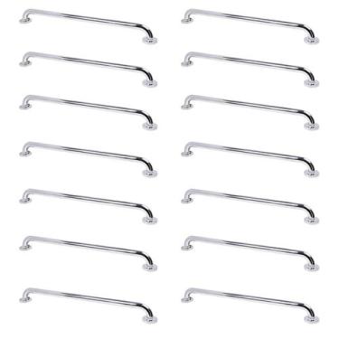 Imagem de Alça de Apoio Barra Inox Kit 14 Unidades 70cm Segurança Idoso Deficien