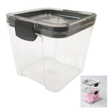 Imagem de Pote Hermetico Tampa Conserva Trava Veda 700ml Acrilico Transparente M