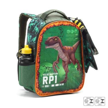 Imagem de Mochila lancheira estojo garrafa dinossauro escolar infantil - SEANITE