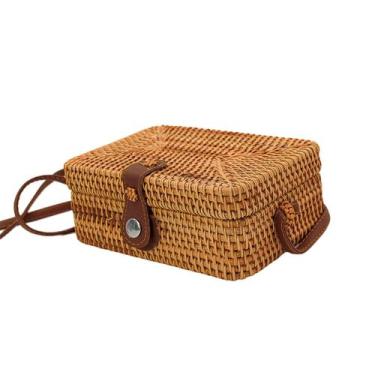 Imagem de Bolsa Bambu Feminina Alça Fixa Forrada Verão - innovaree-commerce