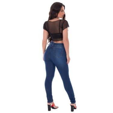 Imagem de Blusinha Cropped Tule Transparente Fristyle Manga Curta Preto Liso Adu