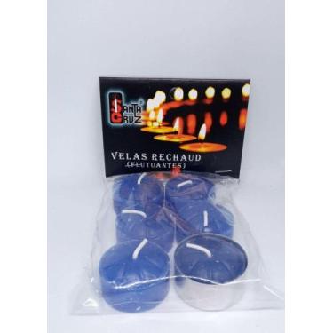 Imagem de 6 velas rechaud flutuante azul escuro decoração porta-vela - Santa Cru