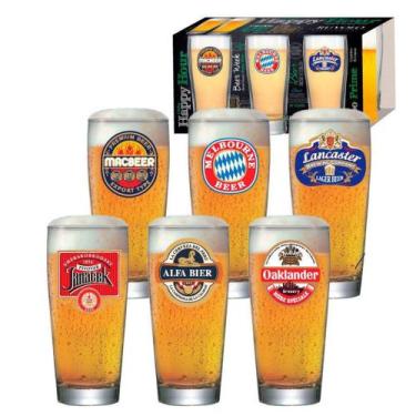 Imagem de Jogo de Copos de Cerveja HH Prime P 220ml Luva 6 Pcs - Ruvolo