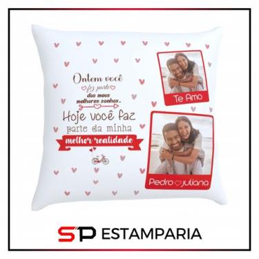 Imagem de Almofada 30x30cm Branca Personalizada - SP ESTAMPARIA