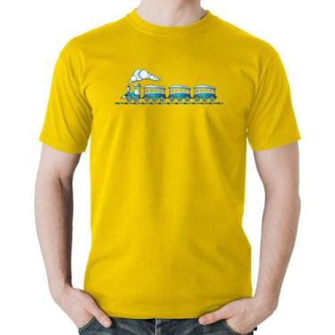 Imagem de Camiseta Algodão Trenzinho Brinquedo - Foca na Moda, Amarelo, G