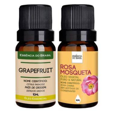 Imagem de Kit Óleo Essencial Grapefruit + Vegetal Rosa Mosqueta 10ml - Essência 