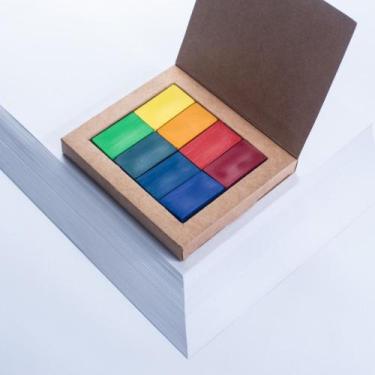 Imagem de Giz de cera de abelha tablete caixa com 8 cores - APISCOR