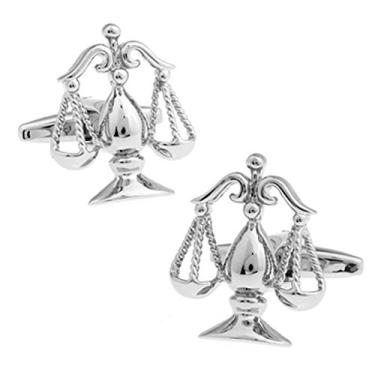 Imagem de Abotoaduras Libra Judge Lawyer Scales of Justice Prata