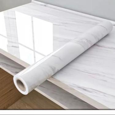 Imagem de ￼papel de parede Adesivos para cozinha Brilhante Lavável Mármore gelo 3 Metro x 60cm Resistente Agua