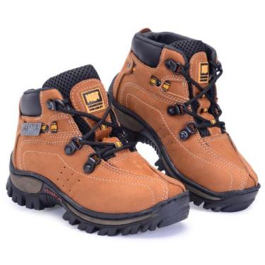 Imagem de Tenis Bota Infantil Coturno Couro Legitimo Adventure Botina Meninos Es