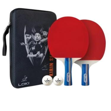 Imagem de KIT 2x RAQUETES TÊNIS DE MESA PING PONG PROFISSIONAL LOKI K3000 COM BORRACHAS RXTON APROVADO ITTF COMPETIÇÃO + RAQUETEIRA CAPA DE RAQUETE + 2 BOLAS OFICIAIS (2x Classineta)