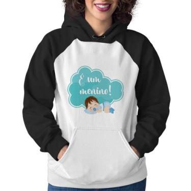 Imagem de Moletom Feminino É um menino - Foca na Moda, Branco, Preto, G