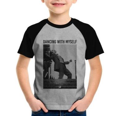 Imagem de Camiseta Raglan Infantil Dancing with myself - Foca na Moda, Cinza, Pr
