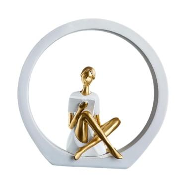 Imagem de WeiLaiKeQi Girl feminina para mulheres estátua mesa central peças de casa inauguring best sloth quarto salar de escritório leitores esculturas de ornamentos de, Leitura Branca