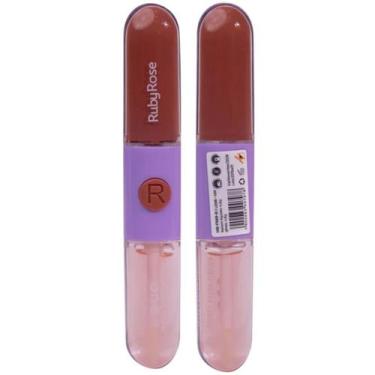 Imagem de Batom Líquido Gloss Duo 2 Em 1 Ruby Rose HBF569, LD08
