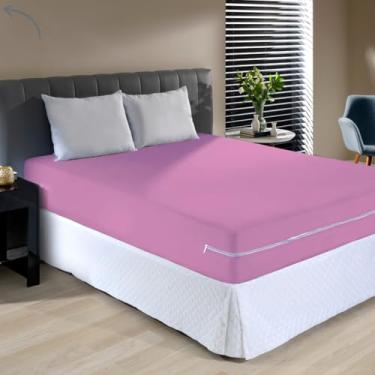 Imagem de Capa Protetor para Colchão Casal em Malha com Zíper, Cama Box, Hipoalergênica e Antimicrobiana