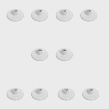 Imagem de Conjunto de 10 Plafon Redondo de Sobrepor 100w Bocal Porcelana E27 Branco