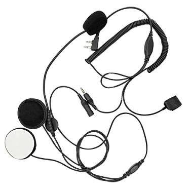 Imagem de WODASEN Fone de ouvido para capacete de motocicleta, microfone de 2 pinos, compatível com Kenwood, compatível com rádios bidirecionais Bao Feng