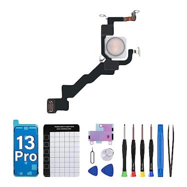 Imagem de DGSCSMY Para iPhone 13 Pro Flash Light Flex Cabo de Substituição Conector OEM Conjunto de Módulo Flash Lanterna com Kit de Ferramentas de Reparação com Adesivo Impermeável 13Pro para A2636 A2638 A2639