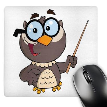 Imagem de 3Drose Mouse pad LLC 20 x 20 x 0,63 cm, desenho de professor de coruja sábio fofo (Mp_118631_1)