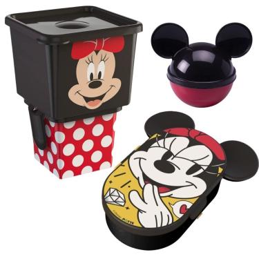 Imagem de Conjunto 4 Potes Kit Organizador Minnie Mouse Disney 180ml E 430ml - Potte
