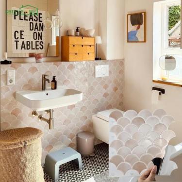 Imagem de Adesivos De Parede Em Escala De Sereia 10/30 PC Peel And Stick À Prova