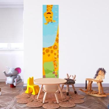 Imagem de Adesivos Decorativos Régua de Crescimento Girafa Infantil Lavável Seguro Fácil Aplicação Decoração Ideal Quarto Bebê Menino Menina Área Kid