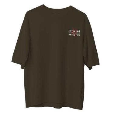 Imagem de Camiseta Cristã Oversized - Aviva-nos  Ocre - Penkal Personalizados, G