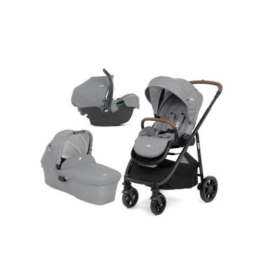Imagem de Carrinho Versatrax Trio Joie c/ Bebê Conforto e Moisés Cinza